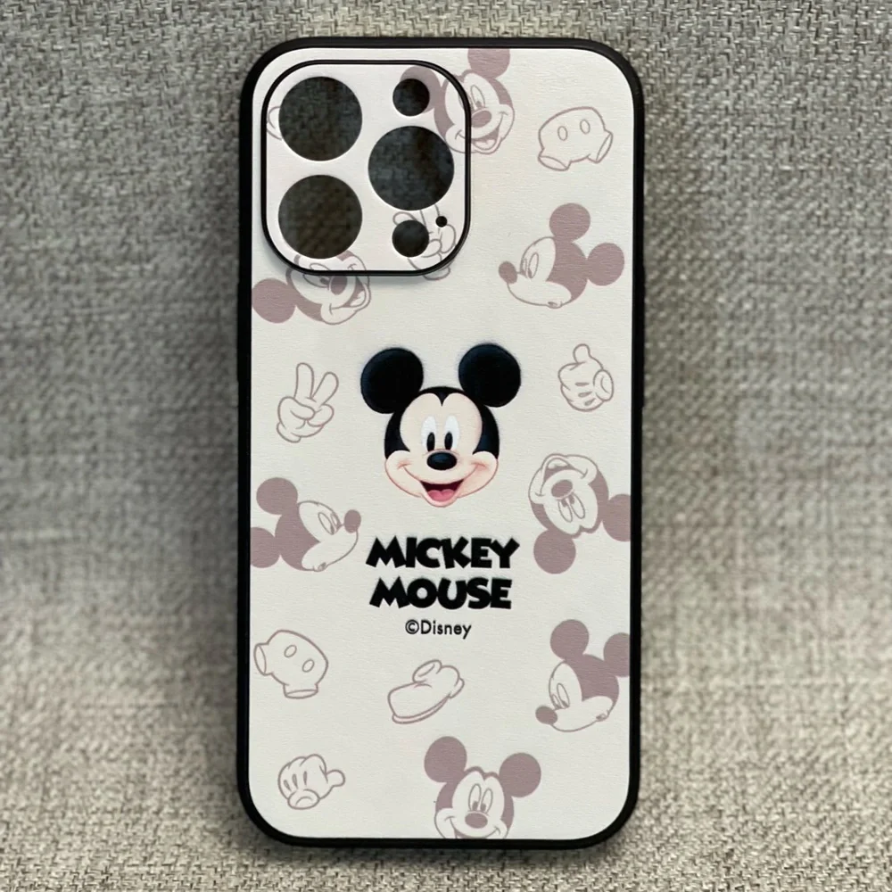 Mickey Mouse Leather Embossed Case in White Color